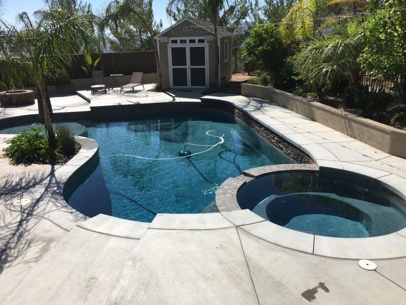 Beautiful concrete patio and pool we installed for our customer in the Elk Grove Area